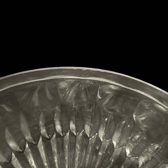 Vintage Modern Cut Glass Bowl 8 3/4" x 3 3/4" Heavy - Picture 8 of 8